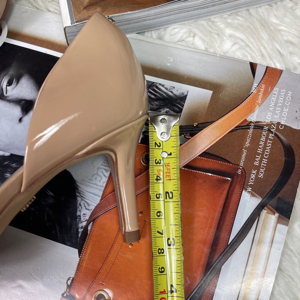 SAM EDELMAN VIV POINTED TOE PUMP Elegant Nude Patent Leather Pumps - Picture 10 of 10